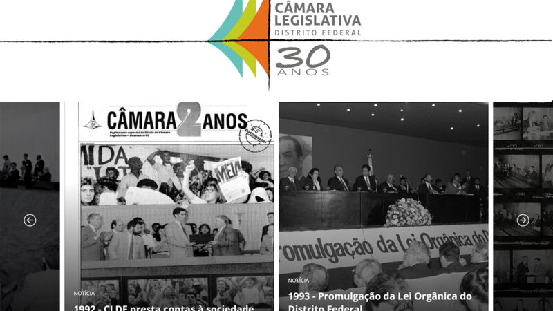 Câmara Legislativa lança exposição virtual para contar seus 30 anos de história