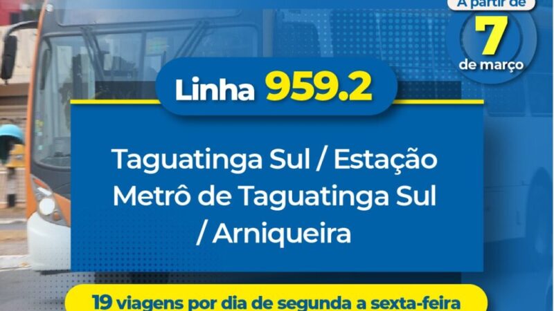 Nova rota de ônibus facilitará ligação entre Arniqueira e Metrô