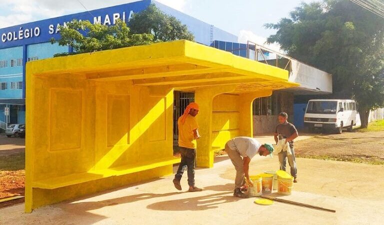 GDF Presente restaura asfalto e pinta paradas de ônibus em Santa Maria