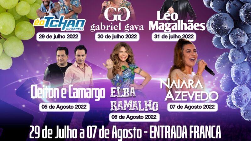 Feira da Uva começa nesta sexta (29) com show do É o Tchan