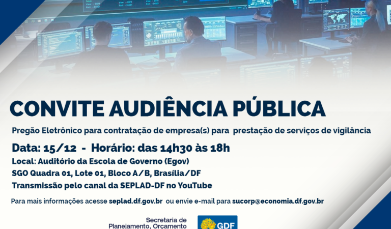 Audiência pública discute contratação de serviços de vigilância para o GDF